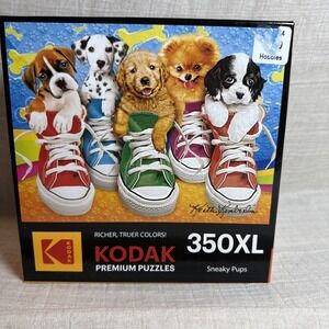 Kodak Premium Jigsaw Puzzle 350 Pieces – Sneaky Pups Puppies in Sneakers